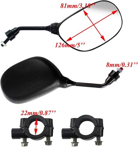 PRO BAT 8mm Thread Rear View Mirrors & Handle Bar Mirror Bracket Clamp for QMB139 50cc 150cc Scooter Motorcross Motorcycle PIT Trail Dirt Quad Bike ATV Buggy in Saudi Arabia
