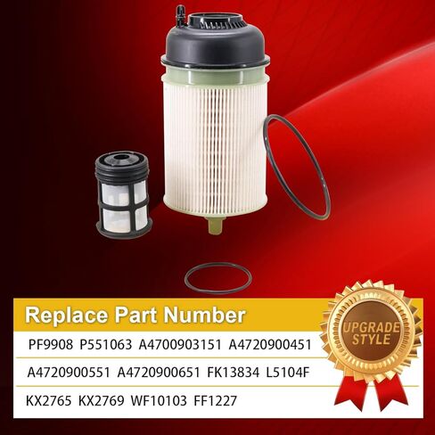 PF9908 Fuel Filter LF17800 Oil/Lube Filter Replace P582506 A4711800009 A4711800209 A4721842325 A4721842425 A4700903151 A4720900451 A4720900551 Compatible with DD13 DD15 DD16 Detroit Diesel Engine in Saudi Arabia