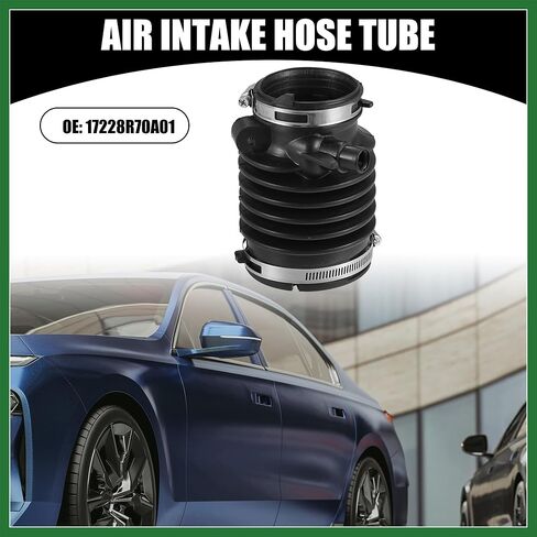 أنبوب خرطوم مدخل منظف الهواء من Motoforti مع مشابك 17228R70A01 - السيارة - أنبوب خرطوم مدخل هواء فلتر المحرك - لسيارة Honda Accord 3.5L V6 2010-2012 مطاطي أسود - قطعة واحدة تدوم طويلاً in Saudi Arabia