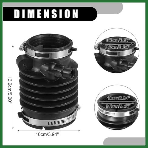 أنبوب خرطوم مدخل منظف الهواء من Motoforti مع مشابك 17228R70A01 - السيارة - أنبوب خرطوم مدخل هواء فلتر المحرك - لسيارة Honda Accord 3.5L V6 2010-2012 مطاطي أسود - قطعة واحدة تدوم طويلاً in Saudi Arabia