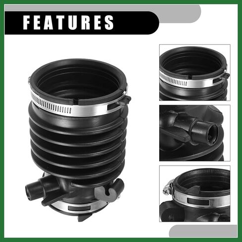 أنبوب خرطوم مدخل منظف الهواء من Motoforti مع مشابك 17228R70A01 - السيارة - أنبوب خرطوم مدخل هواء فلتر المحرك - لسيارة Honda Accord 3.5L V6 2010-2012 مطاطي أسود - قطعة واحدة تدوم طويلاً in Saudi Arabia