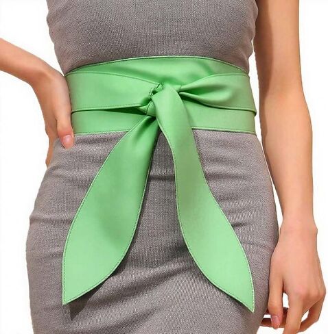 Black Obi Belt Wide Leather Wrap Belts Fashion Corset Belt Accessories for Women in Saudi Arabia