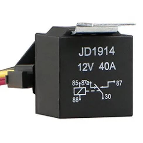 JD1914 مرحل السيارة 12 فولت 40 أمبير 5 دبابيس مقاوم للماء مع مقبس، مرحل الوقت الحالي العالي للسيارات والشاحنات والدراجات النارية (أسود) in Kuwait