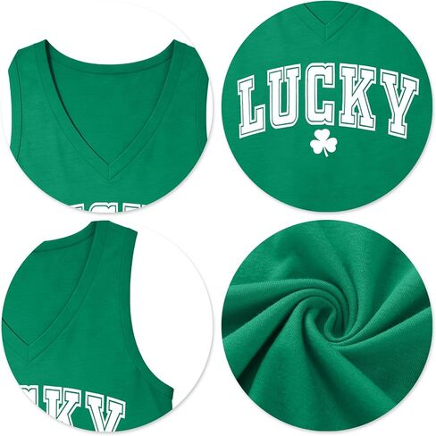 St Patricks Day Tank Tops for Women: Lucky Charms Shirt Shamrock Tshirts Irish Sleeveless Tees in Saudi Arabia