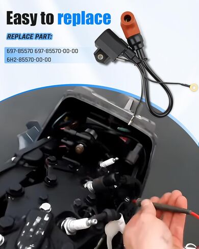 ملف إشعال مناسب لمحرك ياماها الخارجي 60HP 70HP 75HP 85HP 90HP 2-Str، 697-85570 697-85570-00-00 6H2-85570-00-00، 3 قطع in Kuwait