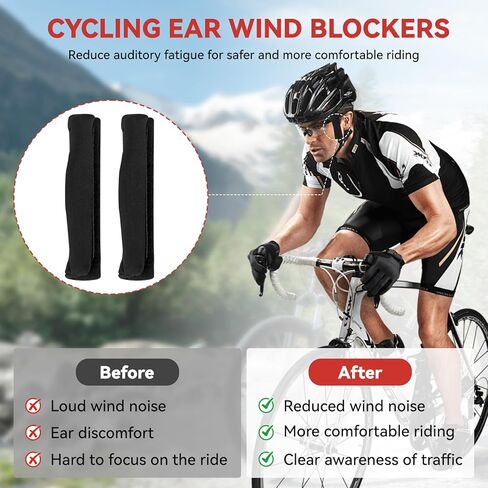 خوذة الدراجة ذات الإصدار الطويل لتقليل ضوضاء الرياح، ملحق مانع ضوضاء الرياح لركوب الدراجات، معدات تقليل ضوضاء الأذن لركوب الدراجات وركوب الدراجات، ملحق خوذة كتلة الضوضاء قابل للتعديل، عبوتان in Kuwait