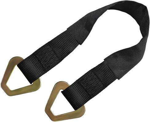 2" × 29" Premium Axle Tie Down Strap with D Rings, Heavy Duty Auto Axle Straps with Protective Sleeves 6614 Lb. Capacity, Adjustable Tire Strap Tie Down for Securing Car Transport (Black) in Saudi Arabia
