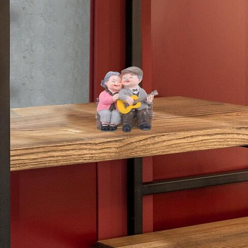 Didiseaon Couple Sculpted Loving Elderly Couple Figurines, Resin Grandparents Husband and Wife Statue for Wedding Anniversary Birthday Present in Saudi Arabia