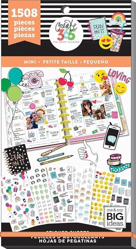 مجموعة ملصقات me & my BIG ideas القيمة للمخطط الصغير - لوازم سجل القصاصات Happy Planner - موضوع الأيقونات - رقائق متعددة الألوان وذهبية - رائعة للمشروعات والألبومات - 30 ورقة، إجمالي 1508 ملصقًا in Saudi Arabia