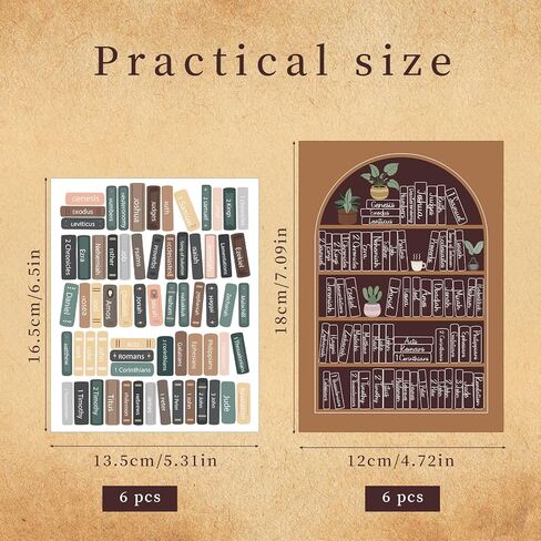 12pcs Bible Reading Tracker Stickers, Classic Bible Book Shelf Stickers Gifts for Christian & Books Lovers Study Supplies for Deeper Reading in The Book in Saudi Arabia