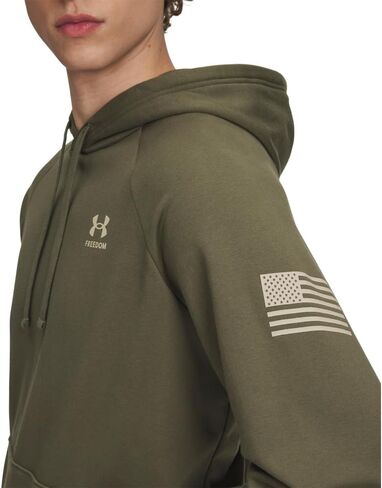 Under Armour Men's Freedom Flag Hoodie, (390) Marine OD Green / / Desert Sand, Small in Saudi Arabia
