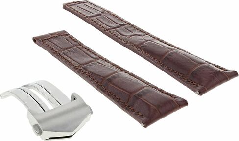 Ewatchparts 20/16mm Leather Watch Band Strap Compatible With Tag Heuer Monza FC5013 Deployment Clasp Brown in Saudi Arabia