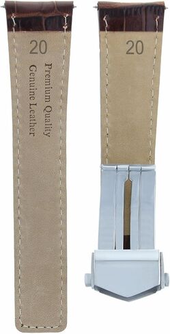 Ewatchparts 20/16mm Leather Watch Band Strap Compatible With Tag Heuer Monza FC5013 Deployment Clasp Brown in Saudi Arabia