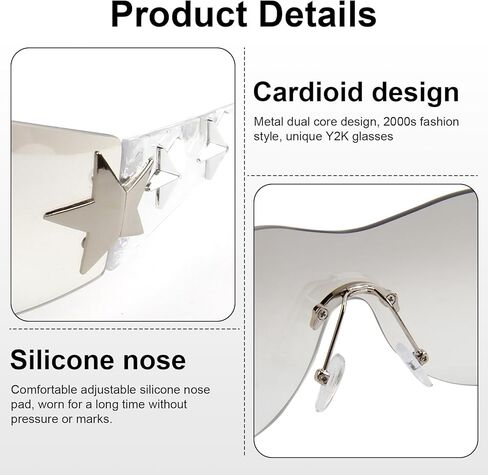 مجموعة إكسسوارات فضية Y2K مكونة من 18 قطعة، مجوهرات Grunge Star Emo متضمنة قلادة نجمة Y2K ذات طبقات وسوار فاسق ونظارات شمسية وحلقات جمالية ومشابك شعر على شكل نجمة للنساء إكسسوارات بديلة in Kuwait