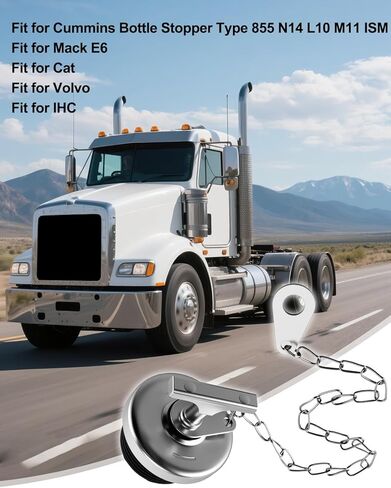 Oil Filler Cap with Chain Fit for 2 Inch Oil Filler Tubes Compatible with Cummins 855 N14 L10 M11 ISM Volvo Mack E6 Replace 107981 101322 5117362 in Saudi Arabia