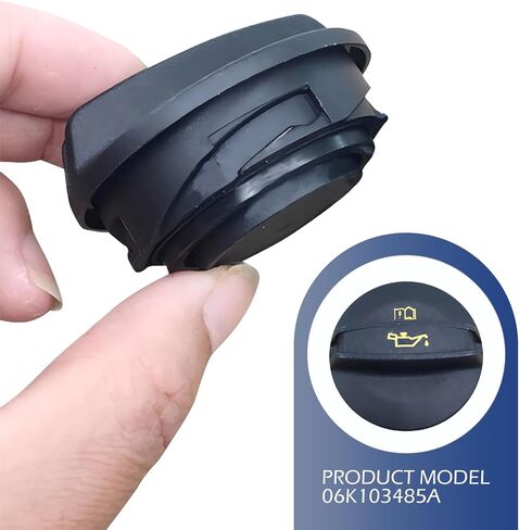 غطاء حشو زيت المحرك، غطاء غطاء حشو زيت محرك السيارة المضاد للتسرب، بديل OEM #06K103485A، متوافق مع أودي، سيات، سكودا، فولكس فاجن (أسود) in Saudi Arabia