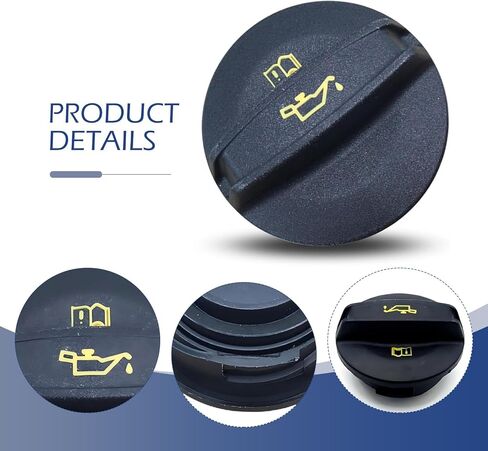 غطاء حشو زيت المحرك، غطاء غطاء حشو زيت محرك السيارة المضاد للتسرب، بديل OEM #06K103485A، متوافق مع أودي، سيات، سكودا، فولكس فاجن (أسود) in Saudi Arabia