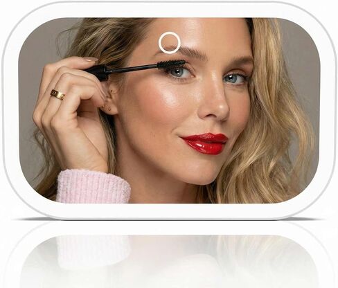 مرآة مكياج Fancii Car Sun Visor مع ضوء، قابلة لإعادة الشحن، 3 أوضاع للألوان، عاكسة للضوء، مرآة زينة بمشبك قابل للتعديل، ملاءمة عالمية، مسند مدمج (Juni 2) - أبيض in Saudi Arabia