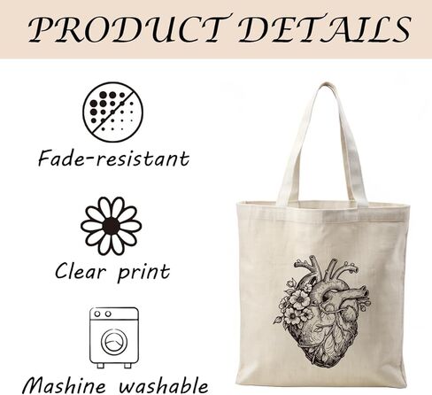 Canvas Reusable Totes Bag, Weekend Bags, Funny Tote Bag Handbags, Practical Canvas Bags for Daily Use, Special Gifts for Doctors, Mother's Day Gifts in Saudi Arabia