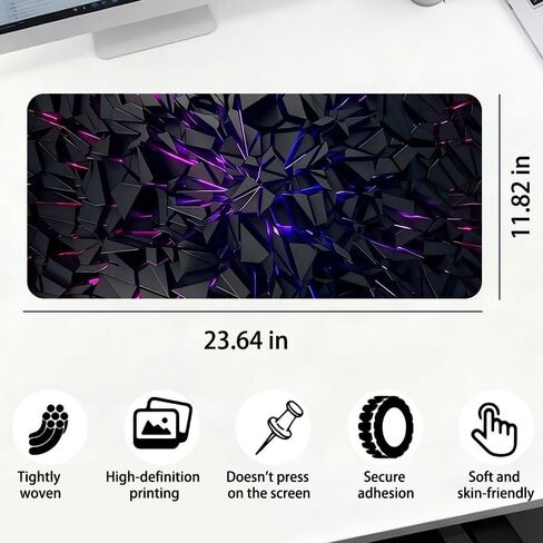 Extra-Large Black Mouse Pad - Rubber Base & Precision Edge Stitching - Durable Desk Mat for Gaming & Office Decor - Ideal Gift, Mouse Pads for Desk in Saudi Arabia