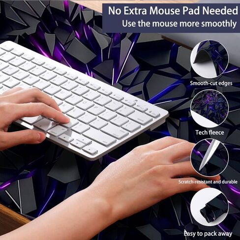 Extra-Large Black Mouse Pad - Rubber Base & Precision Edge Stitching - Durable Desk Mat for Gaming & Office Decor - Ideal Gift, Mouse Pads for Desk in Saudi Arabia