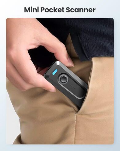 Eyoyo Bluetooth 2D Barcode Scanner Wireless with Clip, 2000mAh Battery with Level Indicator, Portable Mini QR Bar Code Reader for Library Book Inventory Compatible with Android Phone, iPad, iPhone in Saudi Arabia