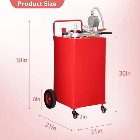 30 Gallon Fuel Caddy with Manual Pump,Portable Gasoline & Diesel Transfer Tank Heavy Duty Tank Gas with 4-Wheel for Cars,Boats in Saudi Arabia
