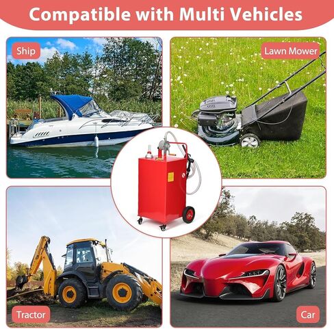30 Gallon Fuel Caddy with Manual Pump,Portable Gasoline & Diesel Transfer Tank Heavy Duty Tank Gas with 4-Wheel for Cars,Boats in Saudi Arabia