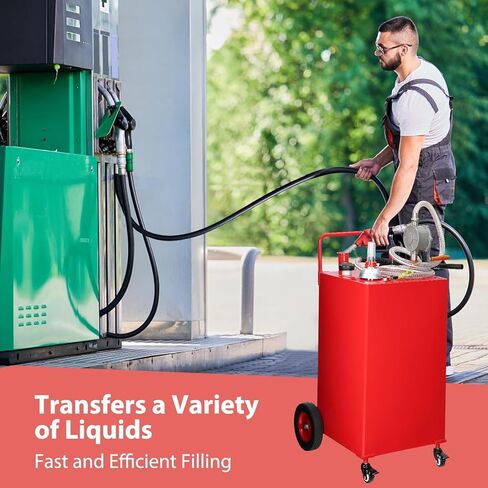 30 Gallon Fuel Caddy with Manual Pump,Portable Gasoline & Diesel Transfer Tank Heavy Duty Tank Gas with 4-Wheel for Cars,Boats in Saudi Arabia