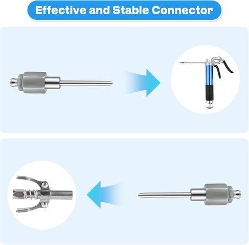طقم ملحقات مسدس الشحوم مكون من 13 قطعة، محول وصلة 90 درجة، أطراف من الفولاذ المقاوم للصدأ، خرطوم مرن 12 بوصة وفوهات إبرة لتركيبات زيرك in Kuwait