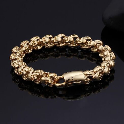 Gothic Skull Head Bracelet for Men Demon Skull Head Bracelet, Devil Skull Head Bracelet Multi Skull Head Biker Bracelet Men’s Punk Skull Head Bracelet Cool Evil Skull Bracelet in Saudi Arabia