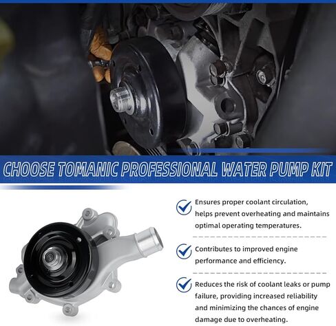 AW7160 Professional Water Pump Kit with Gasket and Installation Gloves, Compatible with Jeep Grand Cherokee 1993-1998 5.2L/5.9L V8, Dodge Ram1500, Dakota, Durango 3.9L V6 5.2L/5.9L V8 Engines in Saudi Arabia