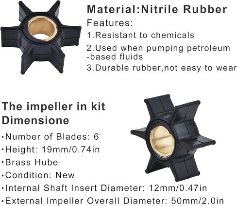 BDFHYK 393630 مجموعة إصلاح دفاعة مضخة المياه مع مبيت لجونسون Evinrude، محركات خارجية ثنائية الشوط (20,25,30,35 حصان) تحل محل 393630,0393630، سييرا 18-3382 in Kuwait