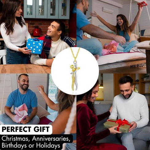 925 Sterling Silver Hug Necklace, Hugging Necklace For Women, Man And Woman Hugging, Couples For Him And Her, Couple Sterling Silver, Romantic Couple in Saudi Arabia