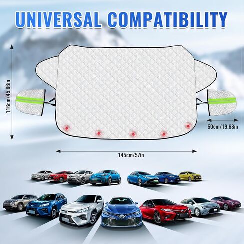 Car Windshield Cover for Ice and Snow - Magnetic Car Windshield Snow Cover, 5-Layer Material Protection Windshield Snow Cover, Winter Frost Guard Car for Most Standard Cars, SUV in Saudi Arabia