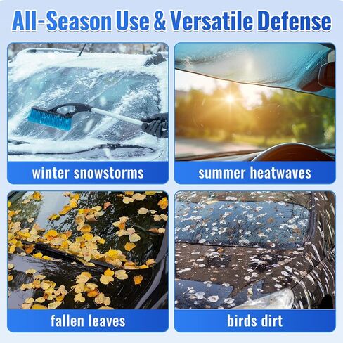 Car Windshield Cover for Ice and Snow - Magnetic Car Windshield Snow Cover, 5-Layer Material Protection Windshield Snow Cover, Winter Frost Guard Car for Most Standard Cars, SUV in Saudi Arabia