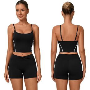 Workout sets for women shorts Adjustable suspender top bra and High Waist Shorts Active Jogger Outfits in Saudi Arabia