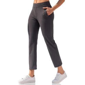 سراويل اليوغا النسائية من VOOVEEYA للكاحل، سراويل جولف قابلة للتمدد مع 5 جيوب عالية الخصر للعمل والسفر فستان كاجوال مستقيم الساق in Kuwait