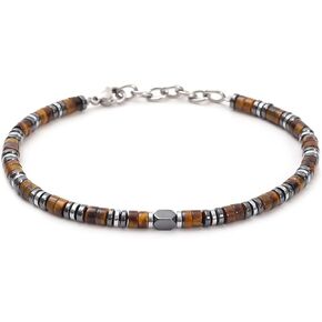 Triple Protection Bracelet Tiger's Eye Stone Bracelet - Natural Hematite Gemstone Stretch Bracelet - Spiritual Healing Bracelets Gifts for him in Kuwait