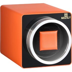 MOZSLY Watch Winder for Automatic Watches Single Rotating Watch Box with Quiet Motor 12 Rotation Mode Setting Battery Powered or AC Adapter PU Leather in Kuwait