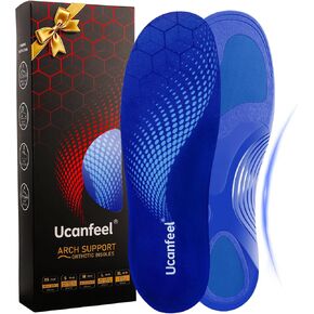 Plantar Fasciitis Insoles Men Women, Shoe Inserts for Women, Heavy Duty Support Pain Relief Orthotics, High Arch Support for Flat Feet, Work Boot Insoles for Standing All Day -XL Black in Saudi Arabia