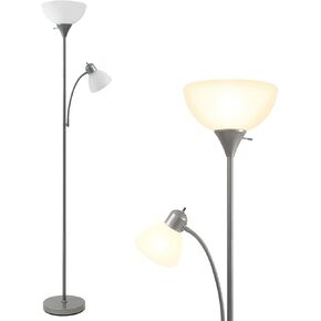 HonoDing مصباح أرضي مصباح قائم قابل للتعديل برأس أرسيليك مصابيح أرضية لغرفة المعيشة/المكتب/غرفة النوم (أسود) in Kuwait