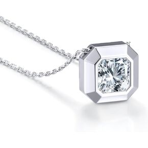 Kstyle 14K/الذهب الأبيض 2cttw قلادات مويسانيتي مزروعة في المعمل للنساء، زوجة صديقة ابنة أمي الجدة هدايا عيد ميلاد، D اللون VVS1 وضوح|قاعدة من الفضة الإسترلينية 925 غير مشوهة 16"+2" in Kuwait