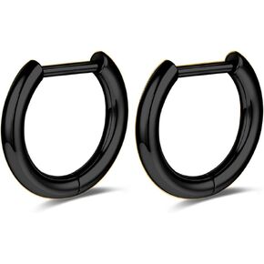 AOEDEJ G23 Titanium Hoop Earrings 18G Small Huggie Earrings Medical Grade Titanium Earring 8mm/10mm/12mm Cartilage Earring Hoop for Women Men Sensitive Ears in Kuwait