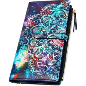 Slim Wallets for Women Credit Card Holder RFID Bifold Clutch Wallets Checkbook with Zipper Pocket in Kuwait