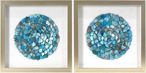 لوحة فنية جدارية مزخرفة ثلاثية الأبعاد من American Art Decor بإطار بلون الشمبانيا، مجموعة من قطعتين - لوحات عمودية باللونين العاجي والبيج، ديكور على شكل شاطئ بحري ساحلي، 8.75 بوصة × 17.75 بوصة in Saudi Arabia