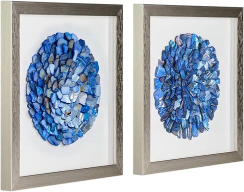 لوحة فنية جدارية مزخرفة ثلاثية الأبعاد من American Art Decor بإطار بلون الشمبانيا، مجموعة من قطعتين - لوحات عمودية باللونين العاجي والبيج، ديكور على شكل شاطئ بحري ساحلي، 8.75 بوصة × 17.75 بوصة in Saudi Arabia