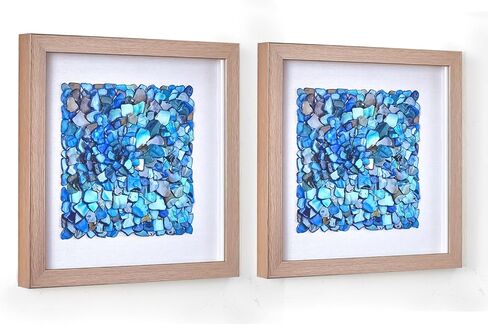 لوحة فنية جدارية مزخرفة ثلاثية الأبعاد من American Art Decor بإطار بلون الشمبانيا، مجموعة من قطعتين - لوحات عمودية باللونين العاجي والبيج، ديكور على شكل شاطئ بحري ساحلي، 8.75 بوصة × 17.75 بوصة in Kuwait