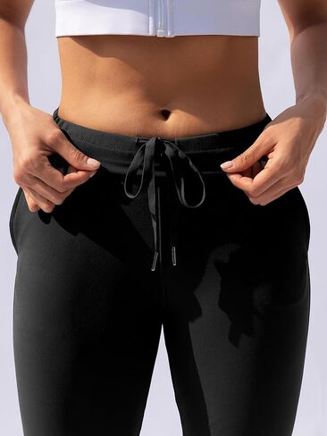 سراويل اليوغا النسائية من VOOVEEYA للكاحل، سراويل جولف قابلة للتمدد مع 5 جيوب عالية الخصر للعمل والسفر فستان كاجوال مستقيم الساق in Kuwait