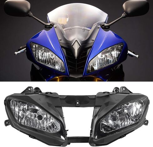 Qiilu Motorcycle Headlight Cover Housing Clear Lens Fit for YZF 600 R6 2008‑2013 High Performance Headlight Assemblies in Saudi Arabia
